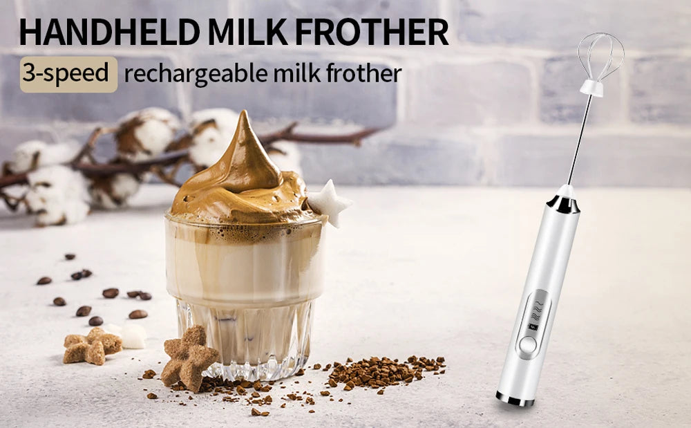Mini Milk Frother For Coffee Mixer Handheld Egg Blender Electric Milk Foamer For Matcha Cappuccino Creamer Whisk Frothy Bubbler