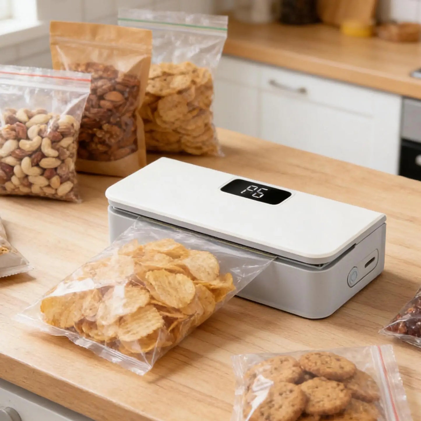 6-Mode Rechargeable Magnetic with Cutter Mini Sealer Electric Handheld Sealer Machine for Home Kitchen Restaurant Snack Chip