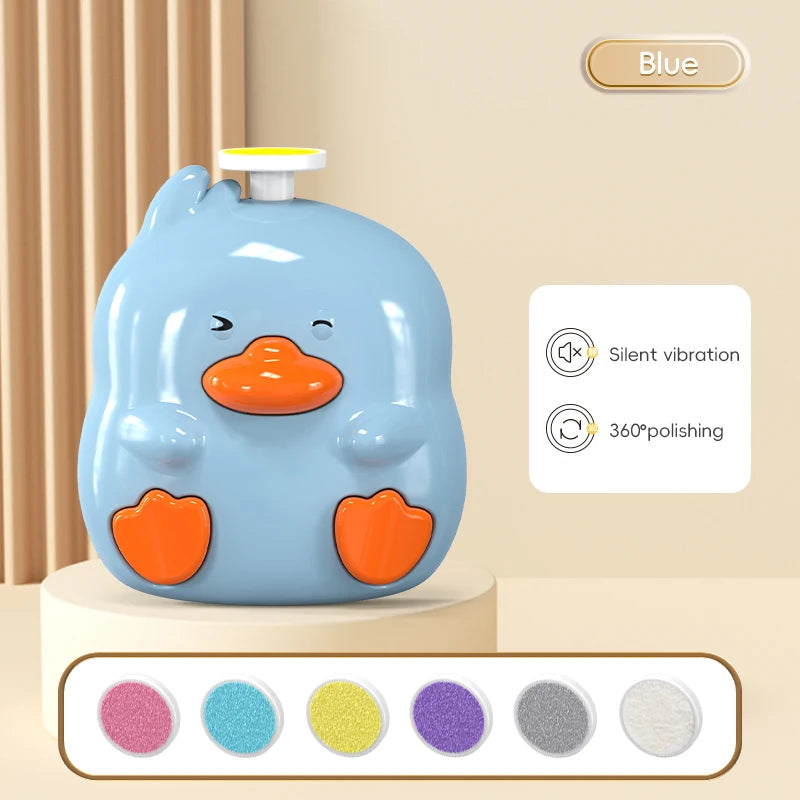 Baby Electric Nail Trimmer Safe Infant Nail File Clipper Set Newborn Toddler Quiet Manicure Pedicure Kit with Grinding Heads