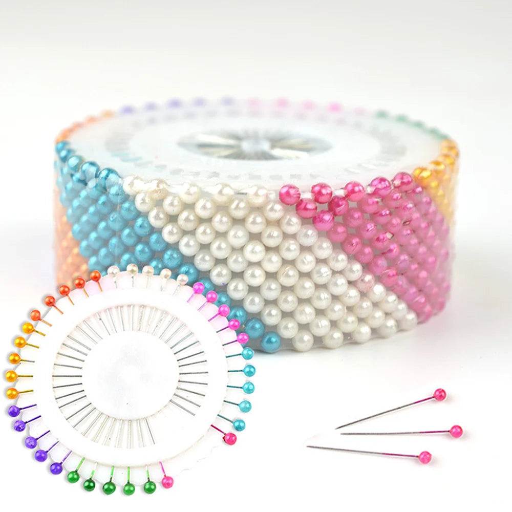 Sewing Accessories Round Pearl Straight Head Pins Dressmaking Faux Pear Corsage Pin for DIY Hair Accessories