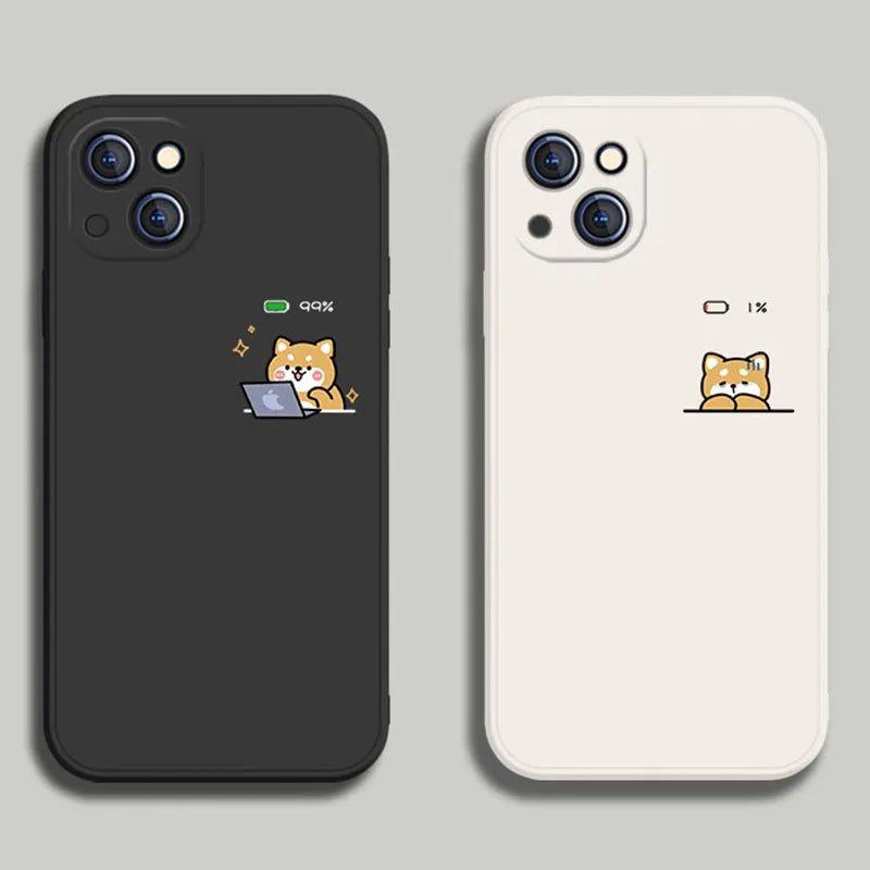 Funny Work Hard Shiba Inu Dog Phone Case For iPhone 17 16 15 11 12 14 13 Pro Max Mini X XR 7 8 Plus SE 16E Air Soft Cover Fundas