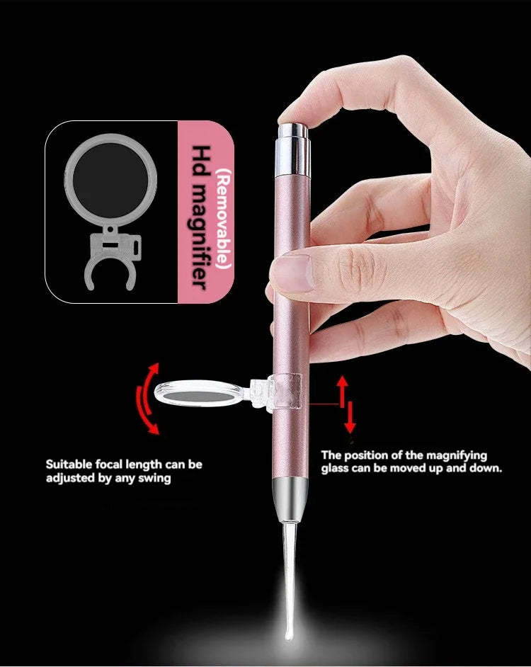 Stainless Steel Ear Scoop Light Visual Ear Cleaner Soft-Touch Ear spoon Head Ear Cleaning Tool Set for Safe Home Use