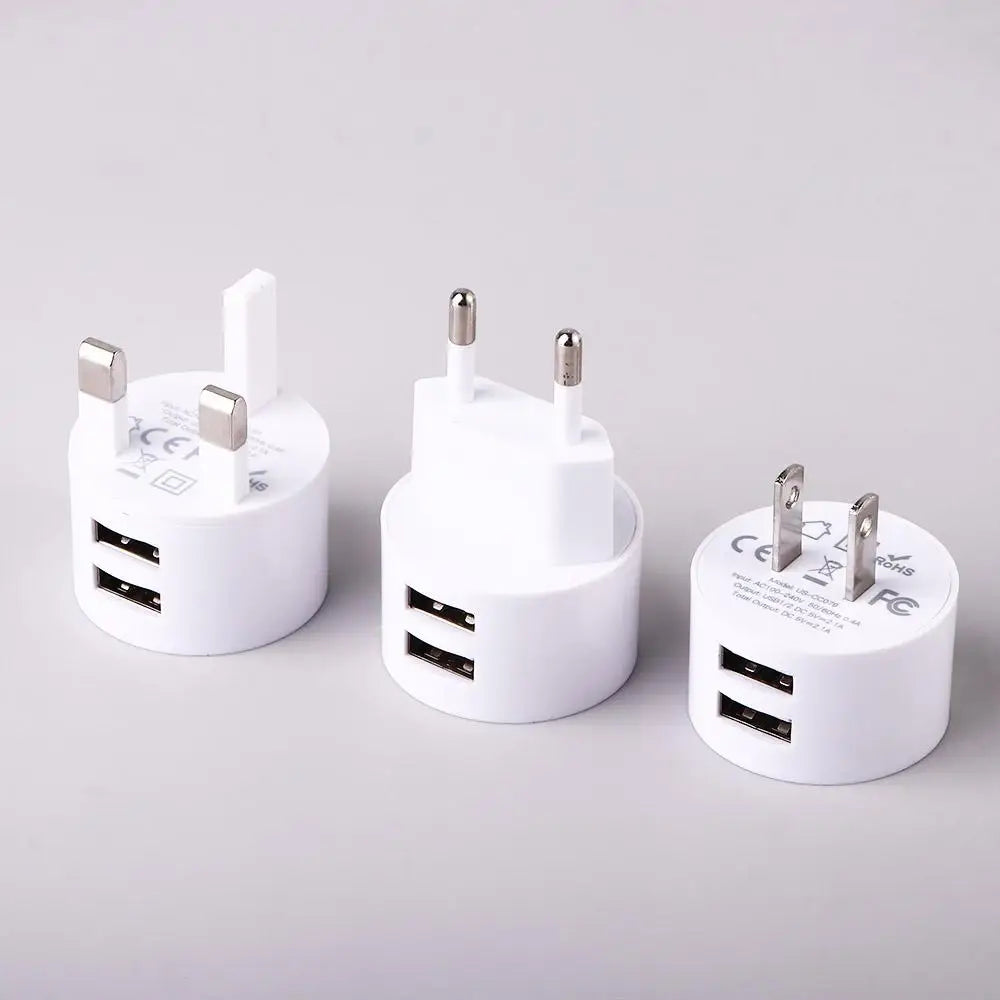 Quick Charge Travel Charger Dual USB Mini Adapter Min EU UK US Plug Mobile Phone Charger Wall Charger Dual Usb Round Charger