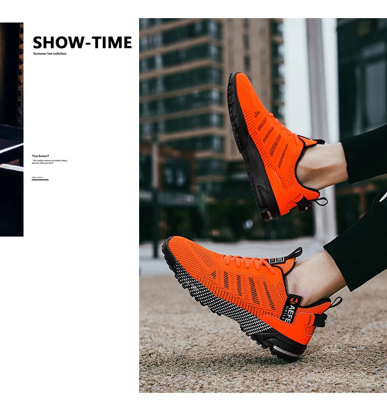 YRZL Men Casual Sport Shoes Breathable Lightweight Sneakers Outdoor Mesh Running Shoes Athletic Jogging Tenis Walking Shoes Man