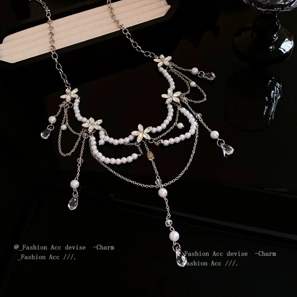 Fashion Elegant Pearl Waist Chains Versatile Waist Accessory Floral Belly Chain Boho Body Jewelry Women