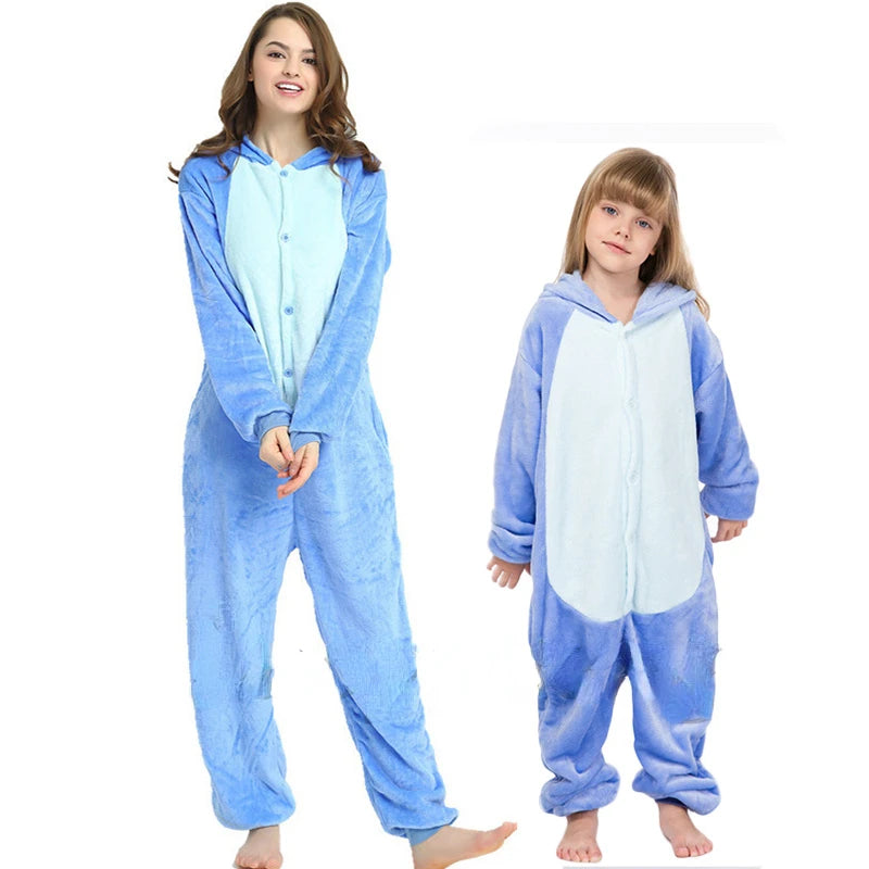 Animal Cosplay Overalls Kigurumi Cat Costume Halloween Carnival Stage Performance Role Play for Adults Kids Clothes Party Set