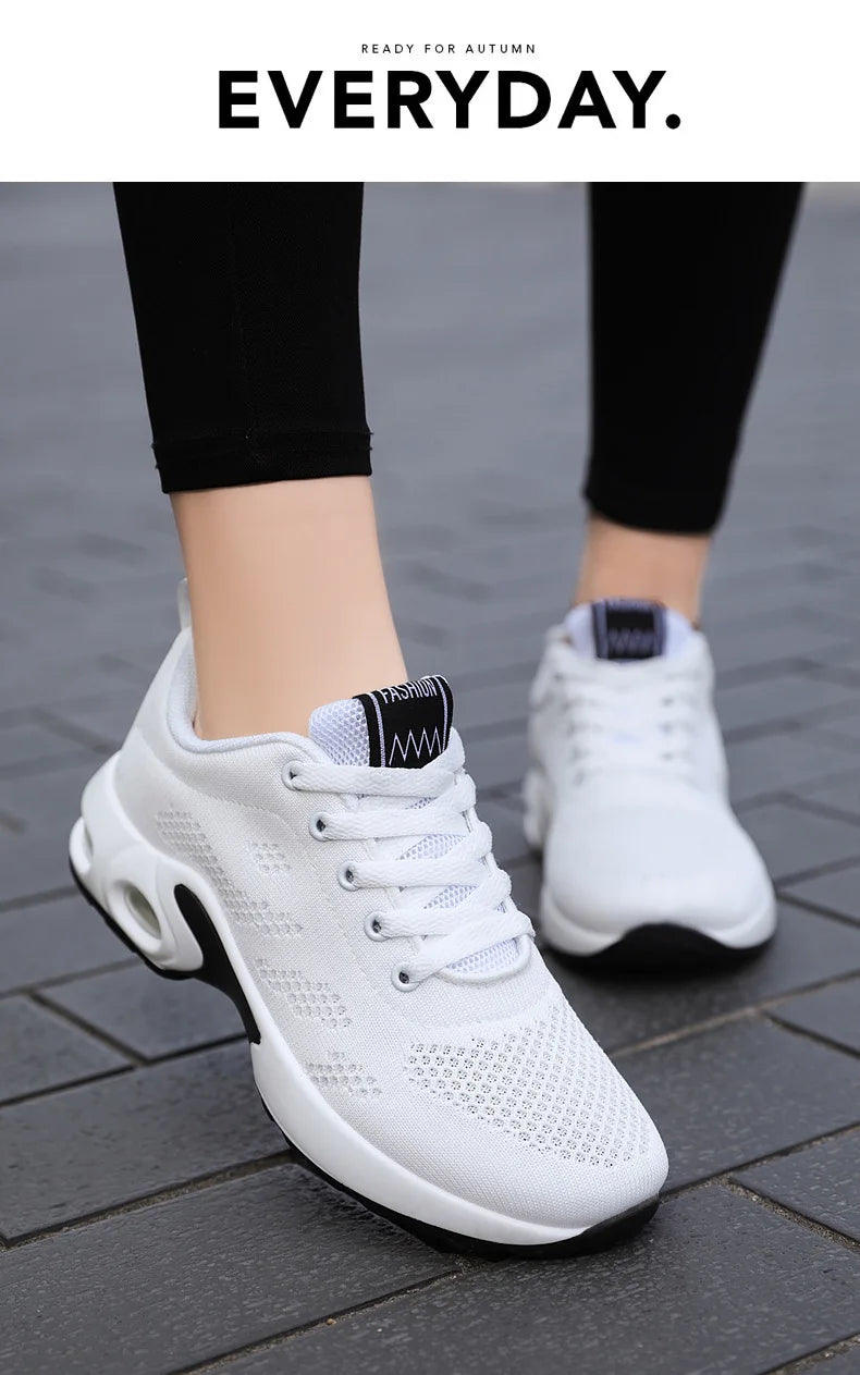 Women Mesh Breathable Casual Sneakers Lace-up Vulcanized Shoes Ladies Platform Sneakers Female Shoes Plus Size Zapatos De Mujer