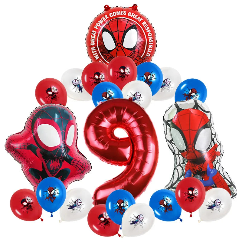 Spidey and His Amazing Friends Birthday Party Decoration New Latex Balloons For Kids Event Supplies Foil Latex Balloon Backdrop