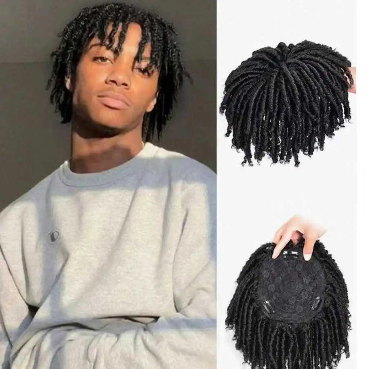 Dirty braids, head covers, synthetic wigs, synthetic braids, chemical fiber semi-wigs, dirty braids, braided wigs Unisex