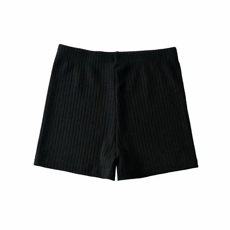 Women High Waist Knit Shorts Super Stretchy Slim Fit Peach Butt Lifting Vintage Retro Sexy Anti-exposure Safety Pants Sexy Girl