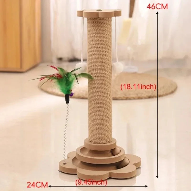 Cat Scratch Pole Sisal Cats Scratcher Turntable Cat tree Toy Grab Column Pet Supplies Climbing Frame Cats Scratch Boards