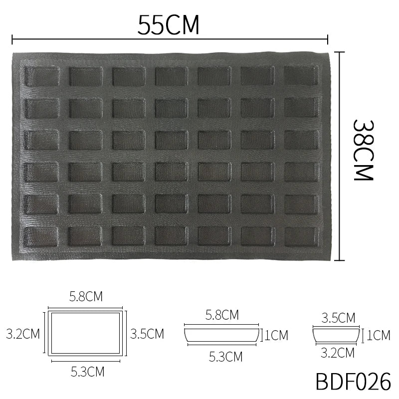 Bluedrop Food Grade Silicone Bread Form Coated Fiberglass Molds Perforated Baking Sheets for Kitchen Commercial Size