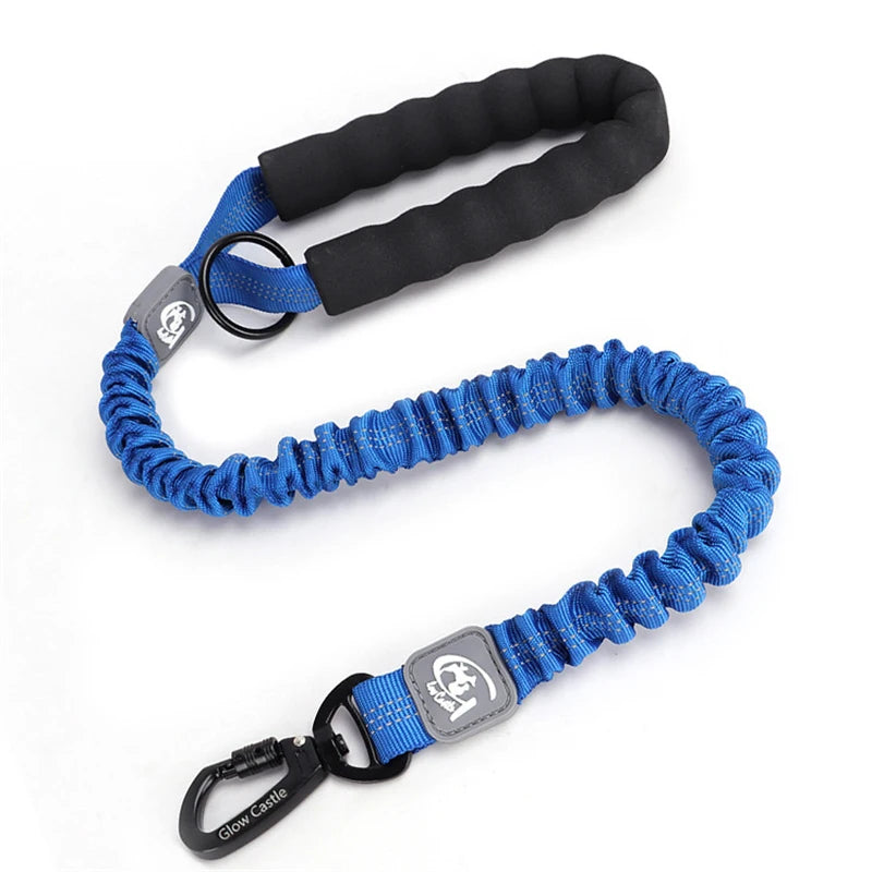 50cm Short Dog Leash Big Dog Training Leash Elastic Tactical Dog Lead Strong Short Traction Rope Durable Large Dog Leash Green