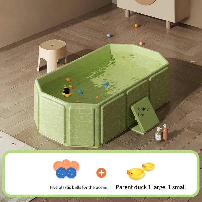 1pc Kids portable thick folding bathtub, Can be used  sitting or lying, for 0-8 years old children newborns suitable for travel