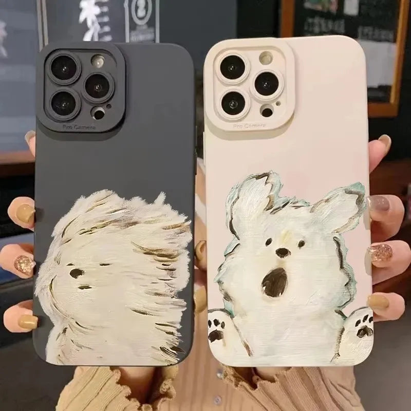Cartoon Dog Puppy Phone Case For iPhone 17 16e 16 15 14 13 12 11 Mini Air Pro Max X XR XSMax 8 7 6 Plus Soft Silicone Back Cover