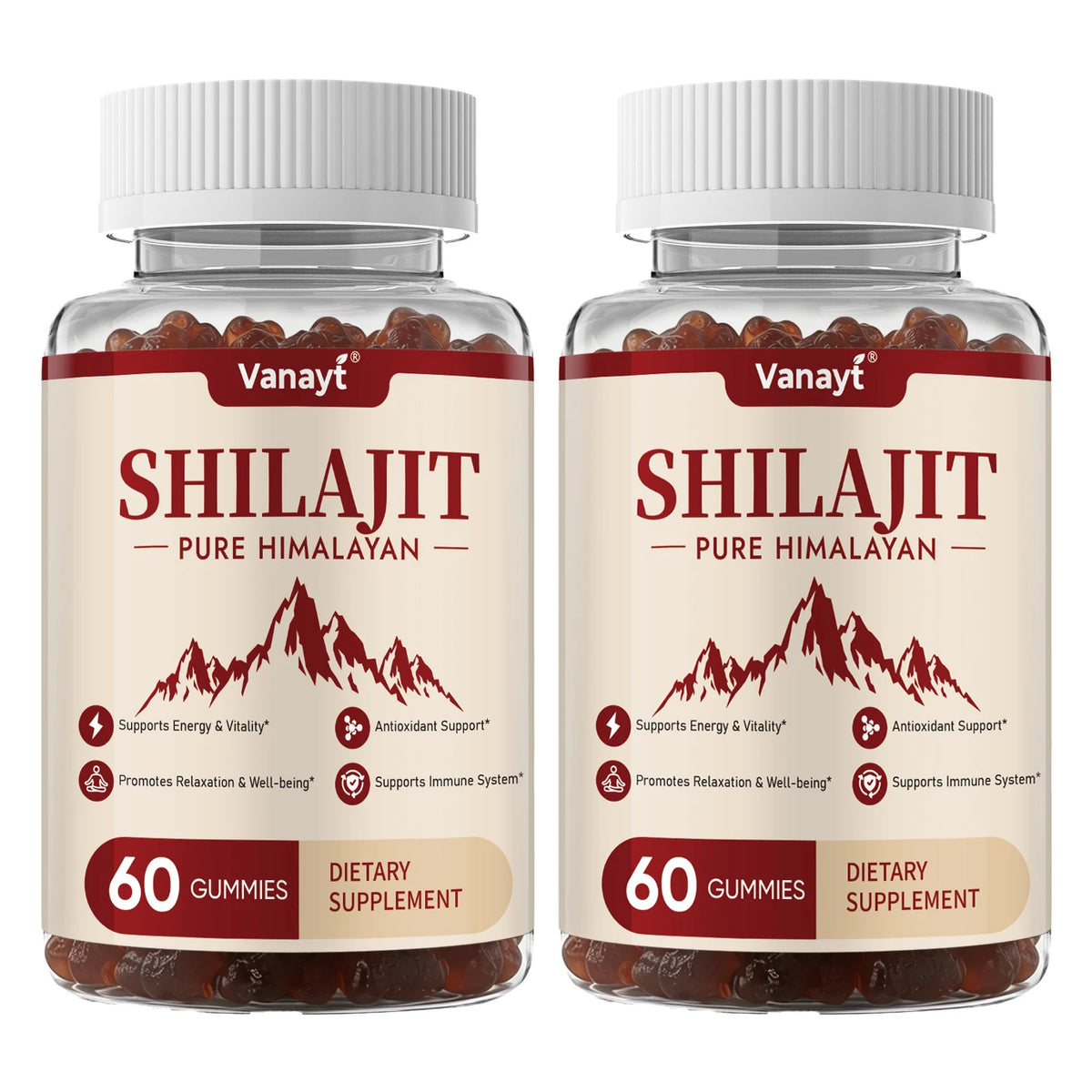 3000mg Shilajit Mineral Gummies Supports Natural Vitality Mental Wellness Balanced Mood For Daily Health 60 Count