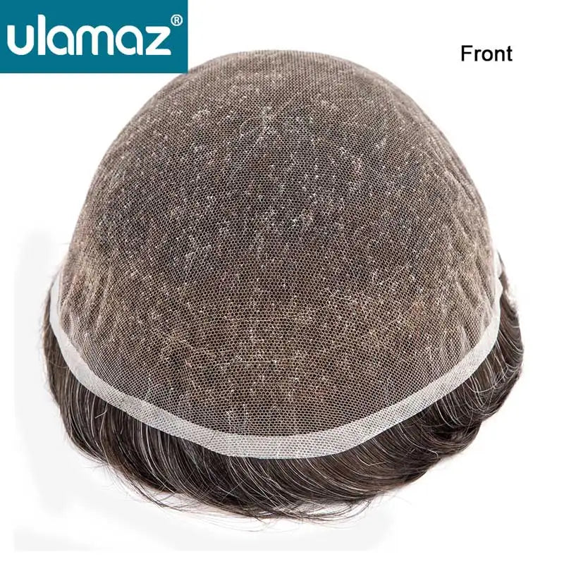 100% Density Full Lace Male Hair Prosthesis Swiss Thin Lace Men's Wig Natural Hairline Human Hair Man Hair System Wigs For Men