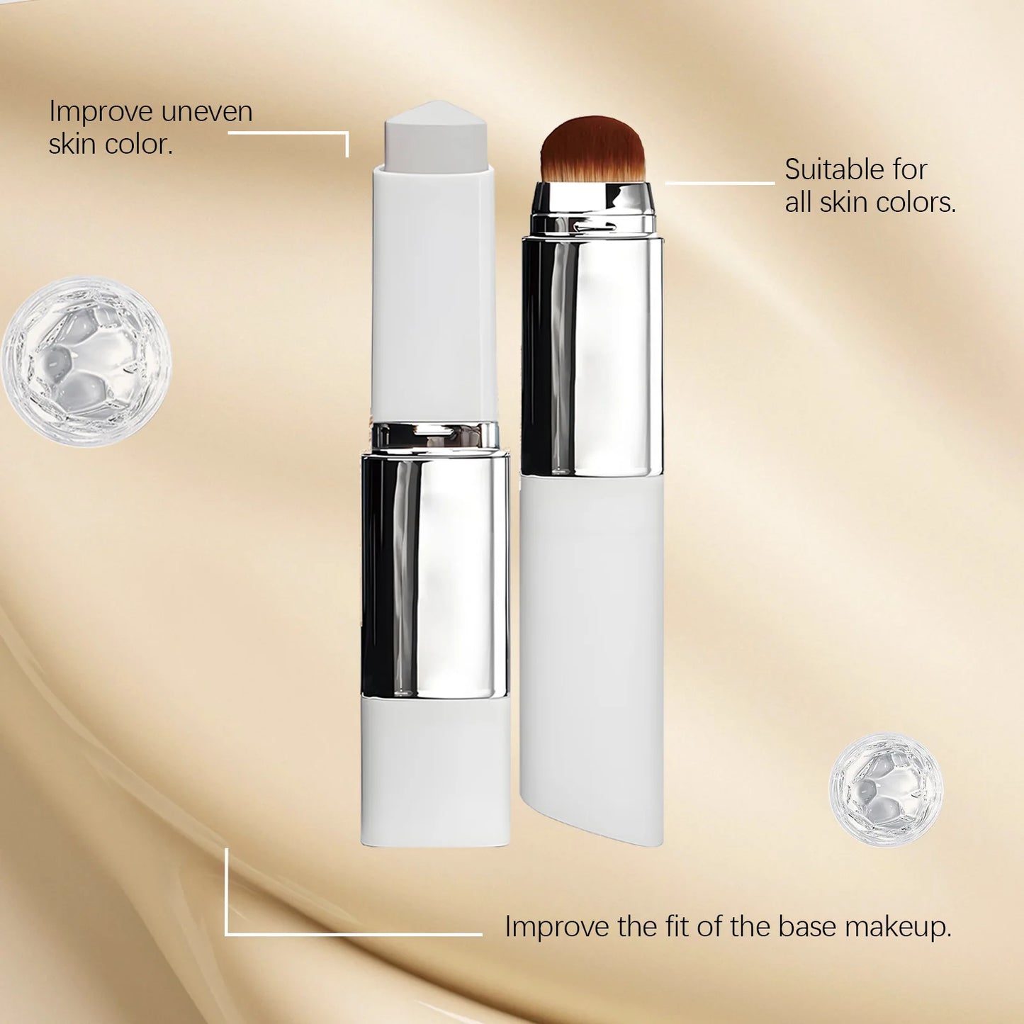 Dual-Action Color-Changing Foundation Stick - Skin-Nourishing, Lightweight Matte Finish, All-in-One Portable Makeup Stick