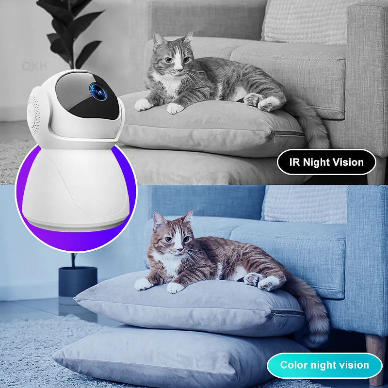 Wireless PTZ Camera Indoor Wireless WiFi Smart Home Camera Night Vision Outdoor Security Camera Baby Monitor Pet Dog Camera