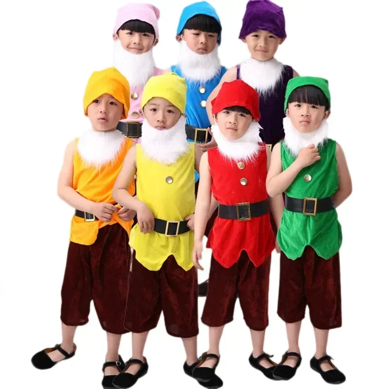 2025 Halloween Carnaval Cosplay vêtements noël Performance sept nains Costume pour enfants Costumes de noël pour enfants