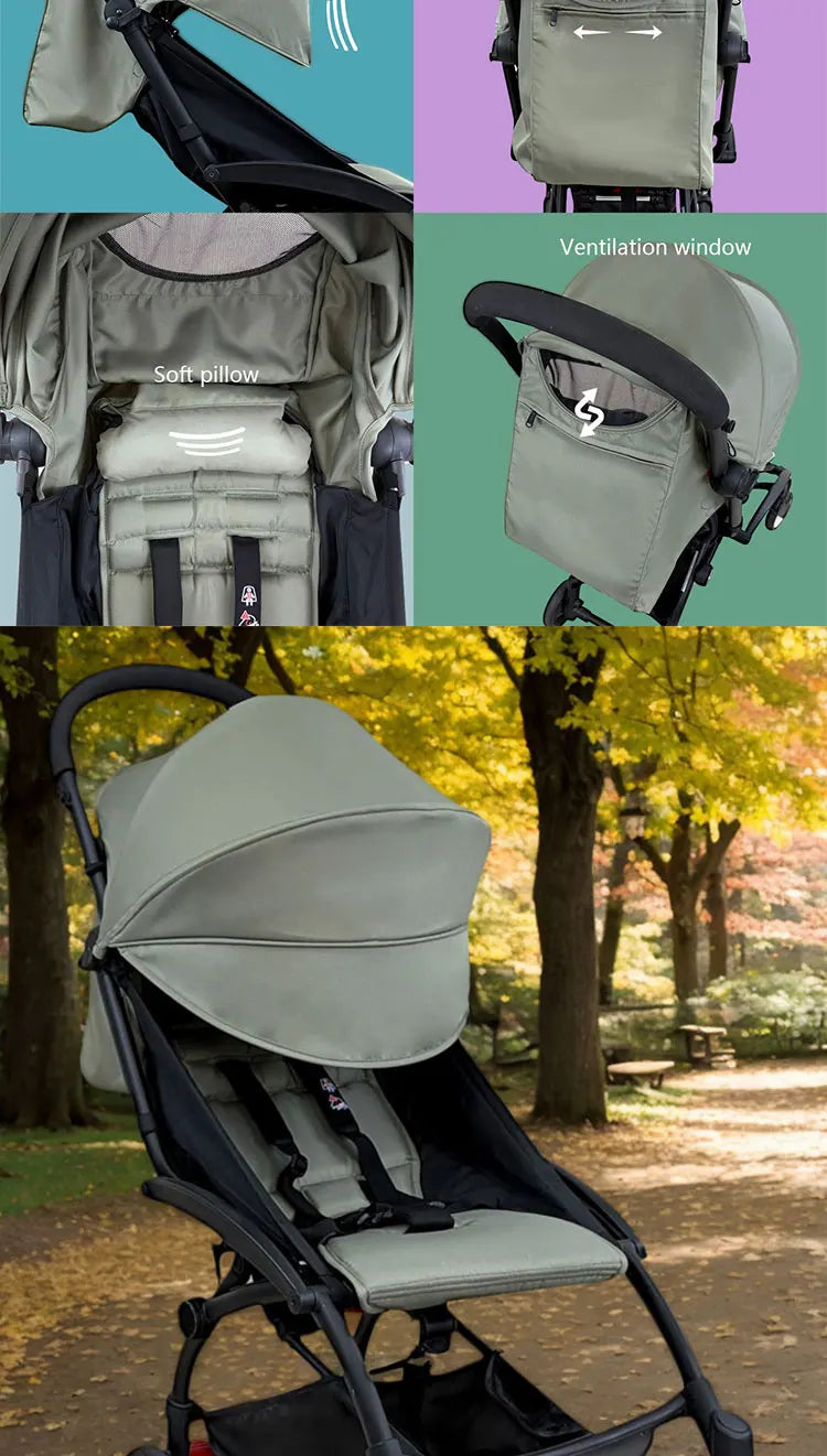 New 175 Cover Seat Cushion Compatible With Babyzen yoyo Cover Seat Mattress With Back Zipper Pocket Stroller Accessories