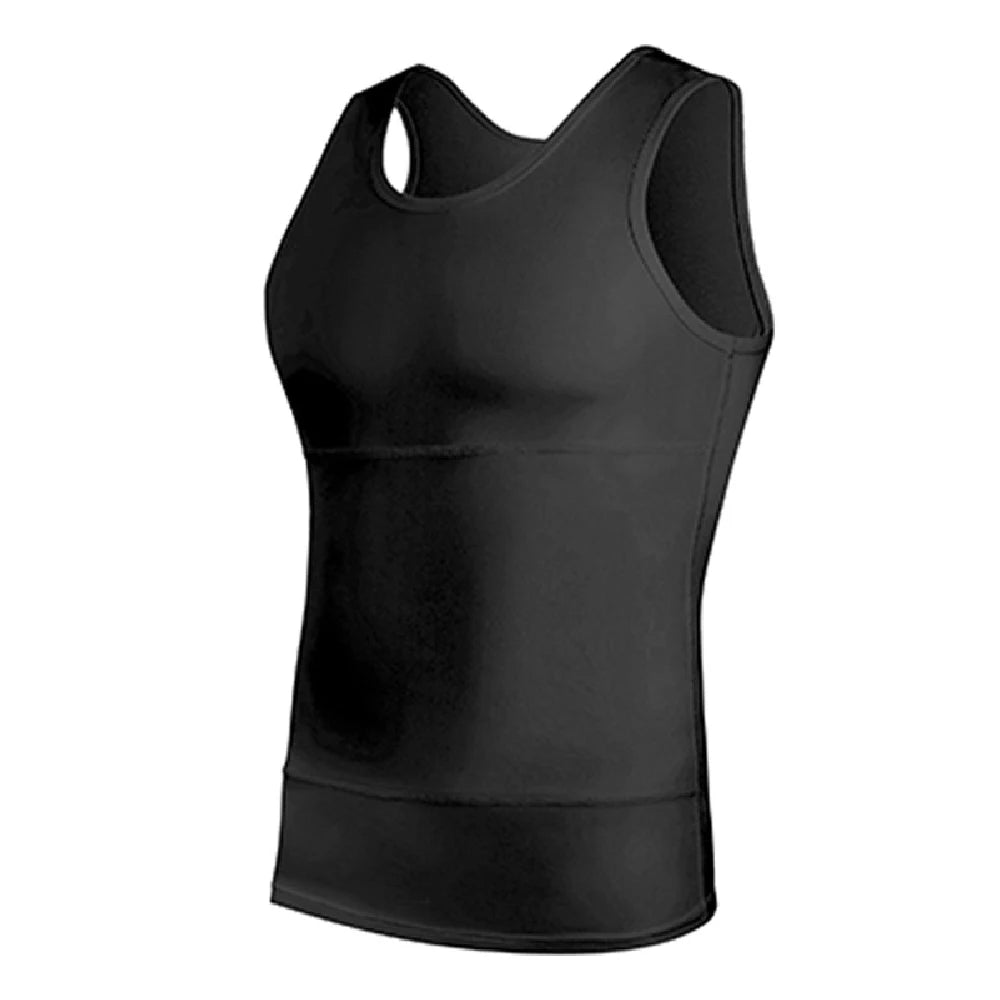 FVXVXV 1PCS Mens Slimming Compression Shirt, Body Shaper Workout Tank Top, Gynecomastia Tummy Control Undershirts