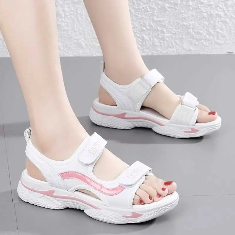 Woman Shoes Outdoor Platform Leather Sandals for Women Beach Daily Vip Chic and Elegant Wholesale Comfortable Summer 2025 H Shoe