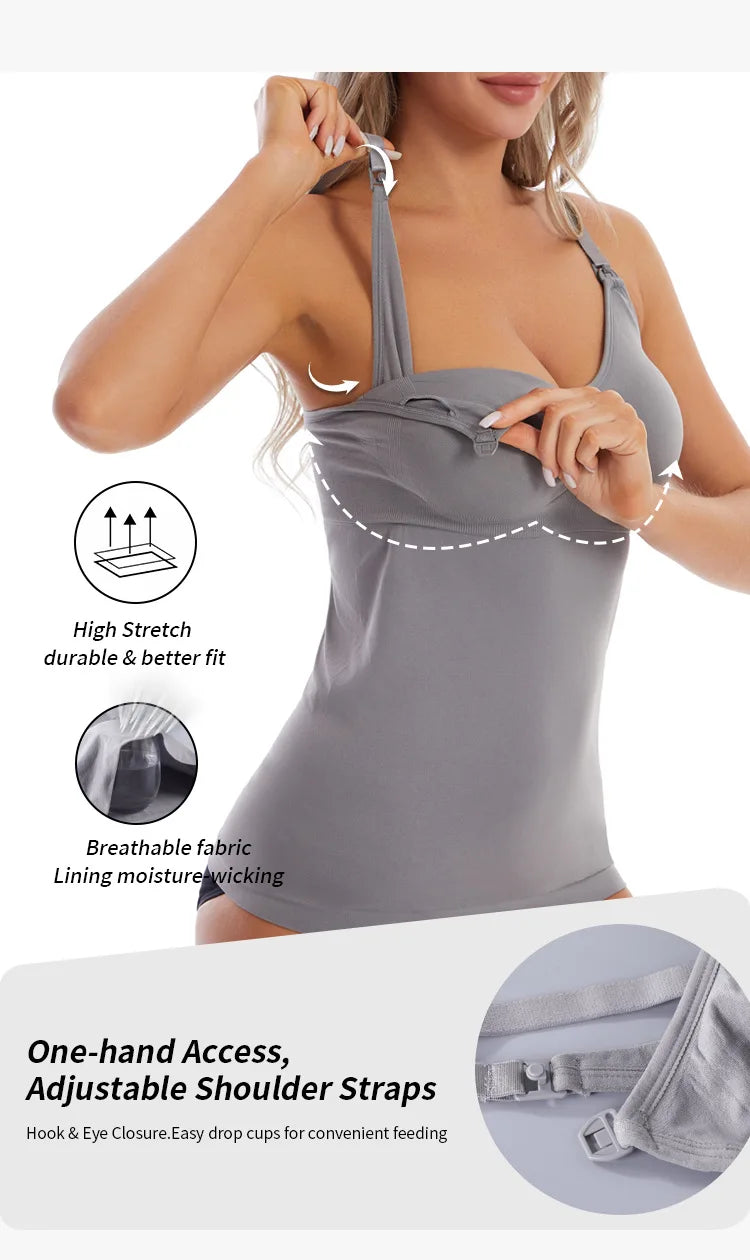 Summer Solid Clolor Sleeveless Nursing Clothes Women Pregnant Tank Top Plus Size Maternity Clothing Breastfeeding Vest