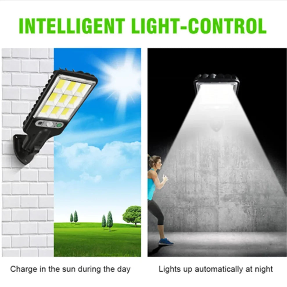 Powerful LED Solar Outdoor Courtyard Wall Lamp Rechargeable Induction Solar Garden Light Terrace Garage Door Street Lighting