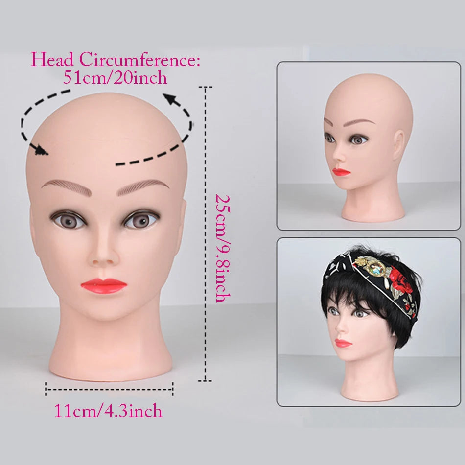 Mannequin Head Wig Stand With Adjustable Wig Tripod Stand Holder For Wigs Making Display With T Pins/Wig Cap Training Practice