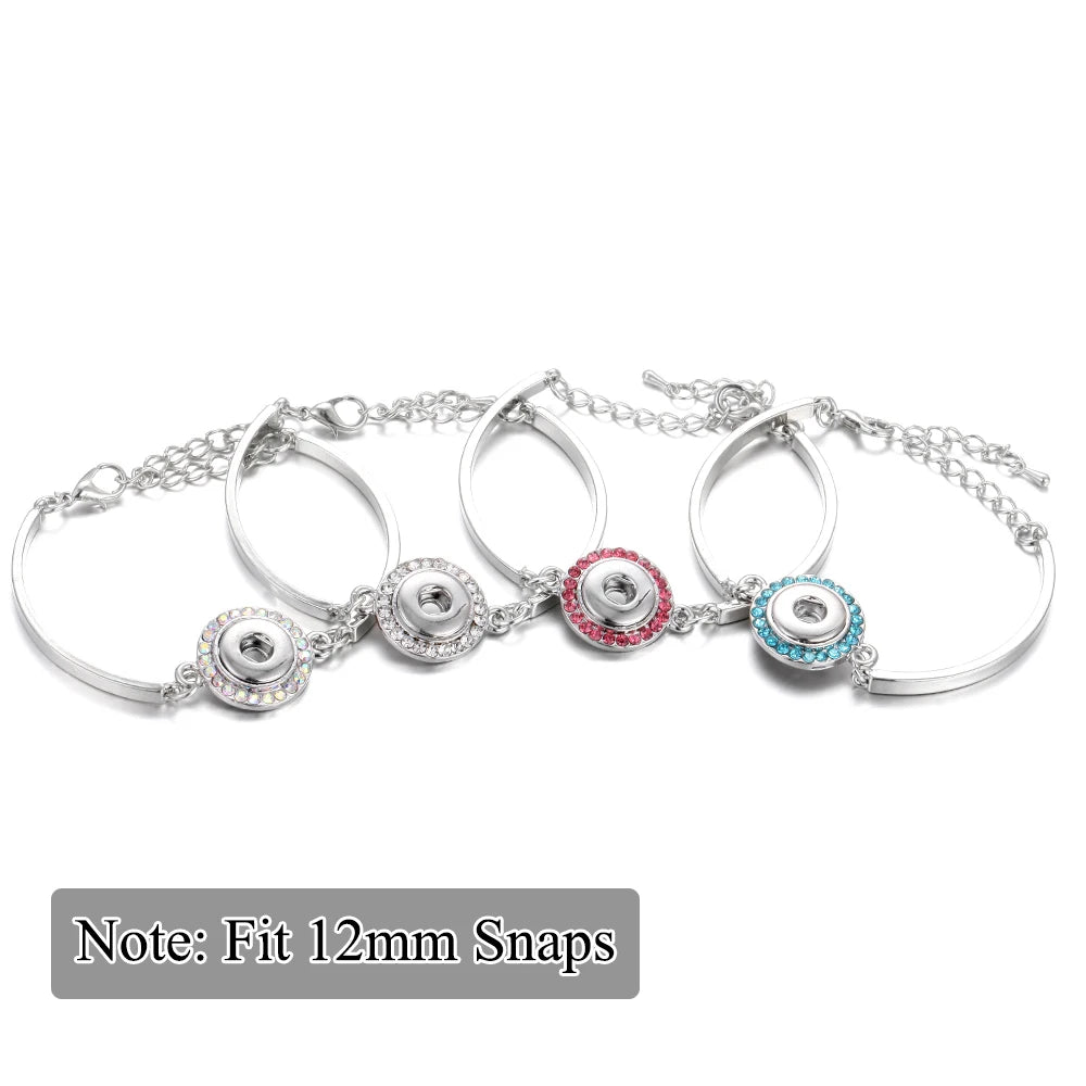 10pcs/lot Wholesale Metal 18mm Snap Button Bracelet Bangles Silver Gold Color Snap Bracelet Fit 20mm 18MM Snap Buttons Jewelry