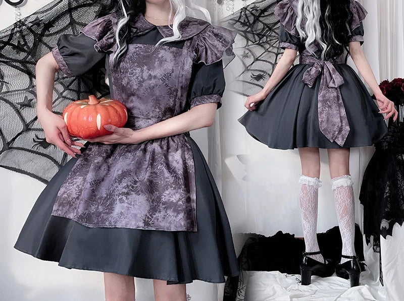 2025 New Halloween Costume Witch Dress Casual Fashion Versatile Dress for Women