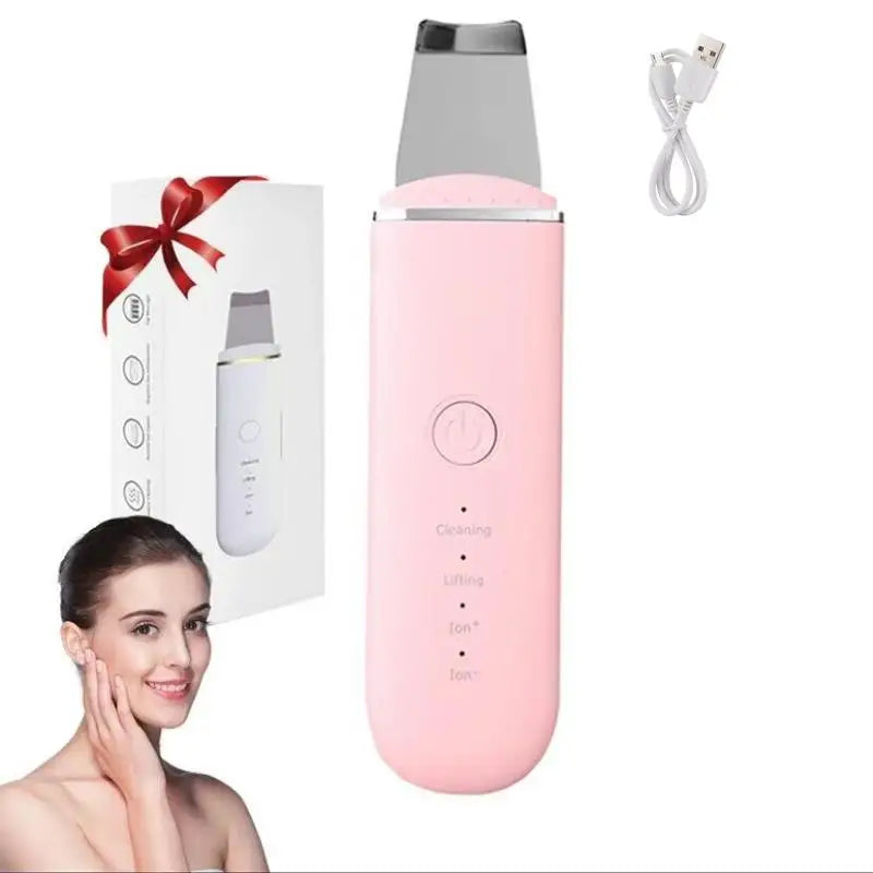 Ultrasonic skin scrub, facial skin cleansing, pore blackhead cleaning machine, and skincare tools for deep facial cleansing