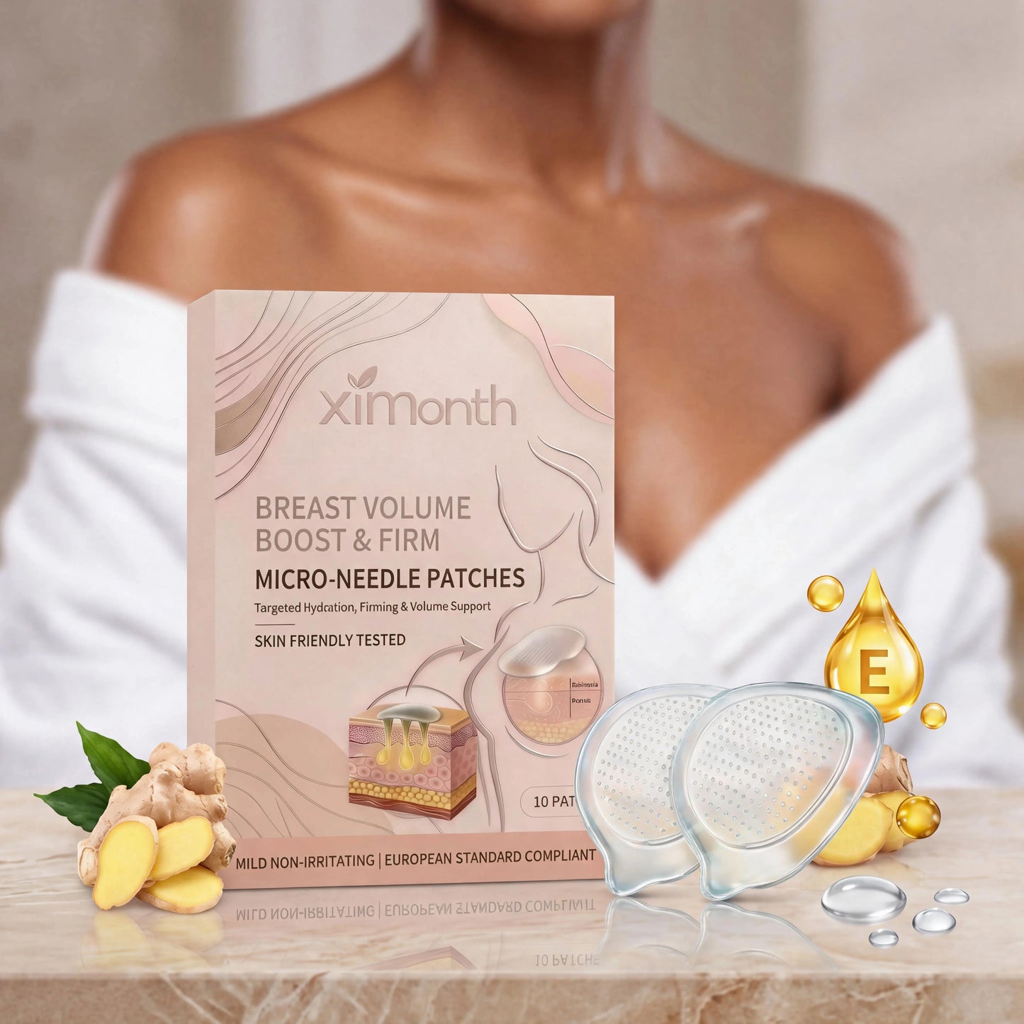 Breast Enhancement Advanced Nano-Microneedle Patch Targeted Skin Nutrition Deep Hydration Increased Skin Elasticity For Women