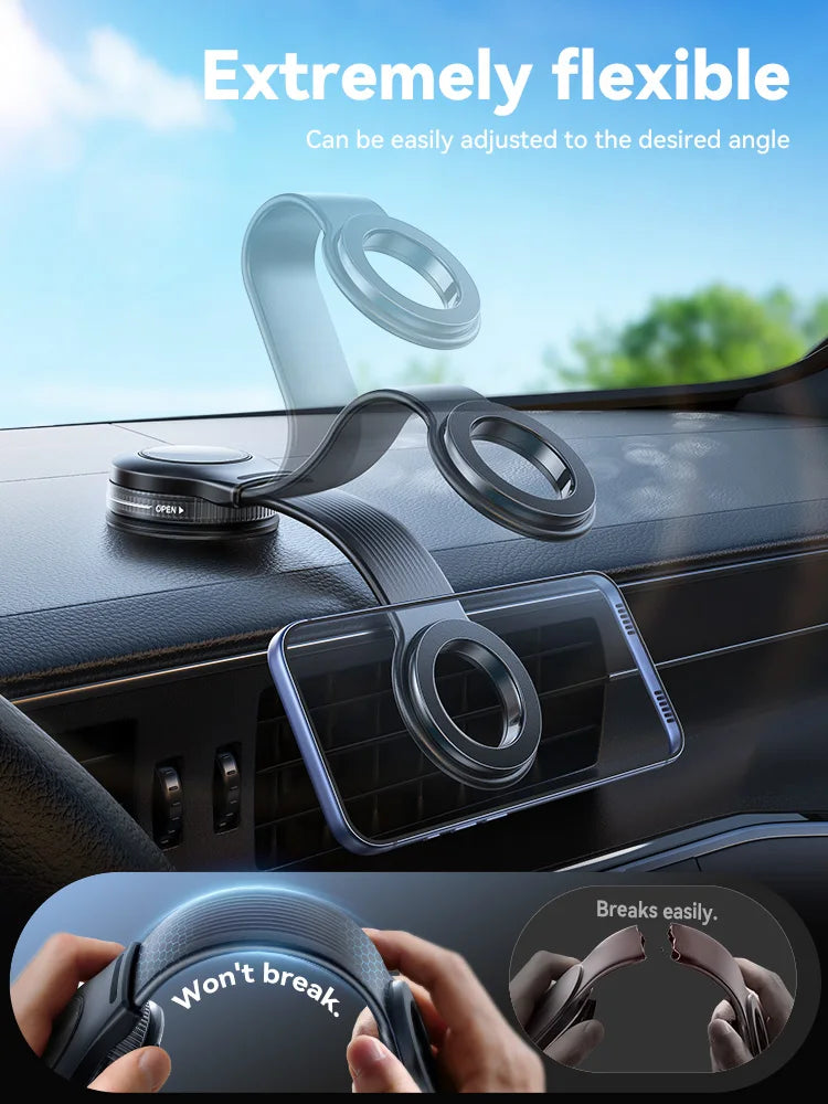 oyroom Car Magnetic Phone Mount Holder Flexible Memory Alloy Suction Cup Mobile Phone Stand Suitable for Instrument Panel ZS518