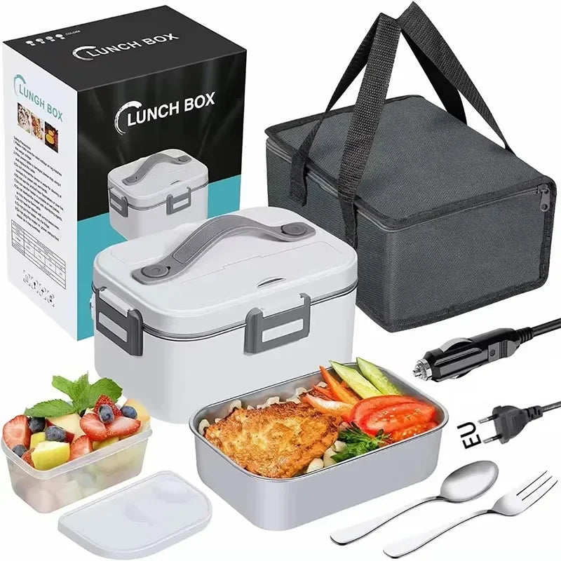 1.8L Food Heater 3 in1 Portable Leakproof Heated Lunch Box 75W  Electric Lunch Box for Car Truck Office with Insulated Carry Bag