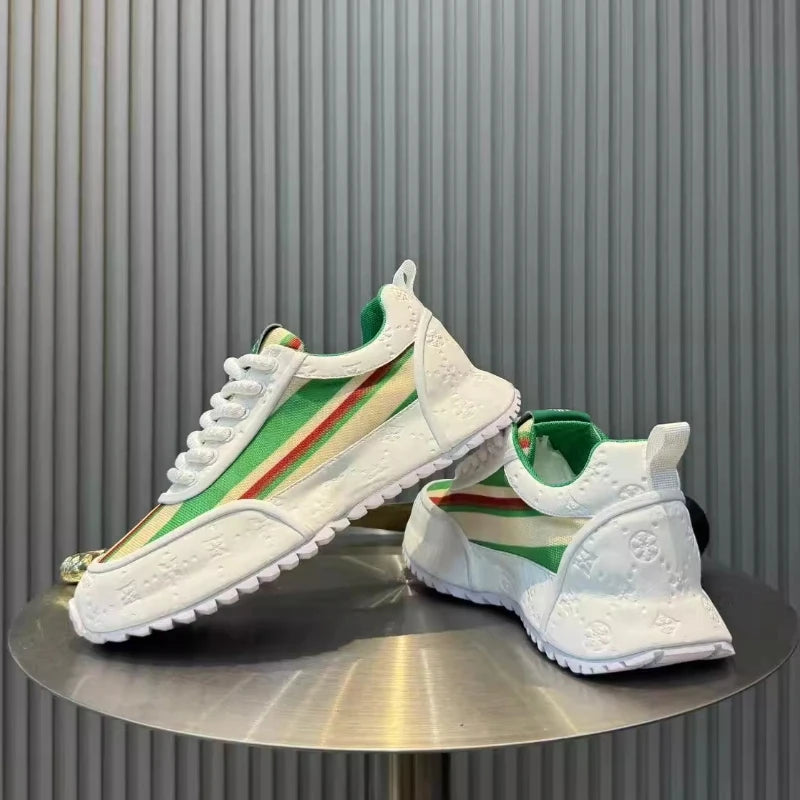Leather Running Shoes Men Casual Shoes Outdoor Breathable Man Walking Lightweight Comfortable White Sneakers Tennis Sport Shoes