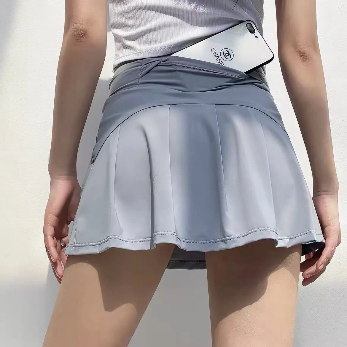 Women High Waist A-Line Skort with Built-in Shorts Cooling Quick-Dry Anti-Exposure Summer Athletic Skirt Yoga Gym Running