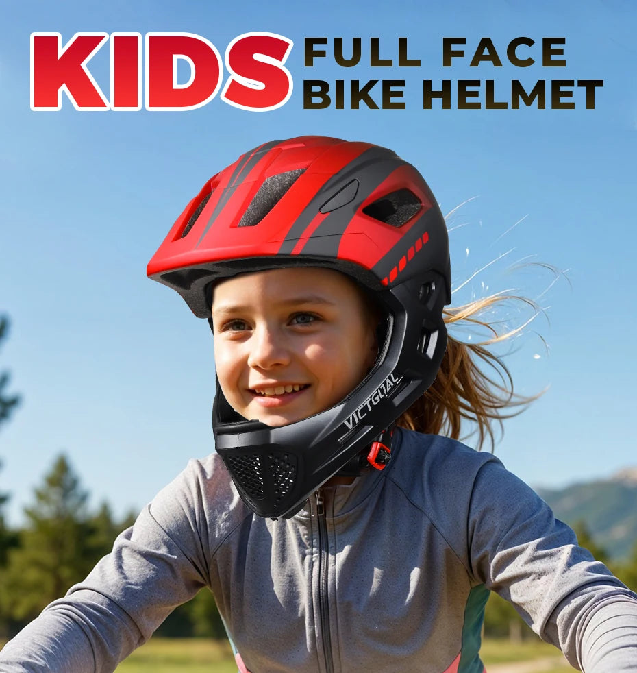 VICTGOAL Kids Detachable Full Face Bicycle Helmet Child Sports Safety Cycling Protection for Balance Bike Roller Skating Caps