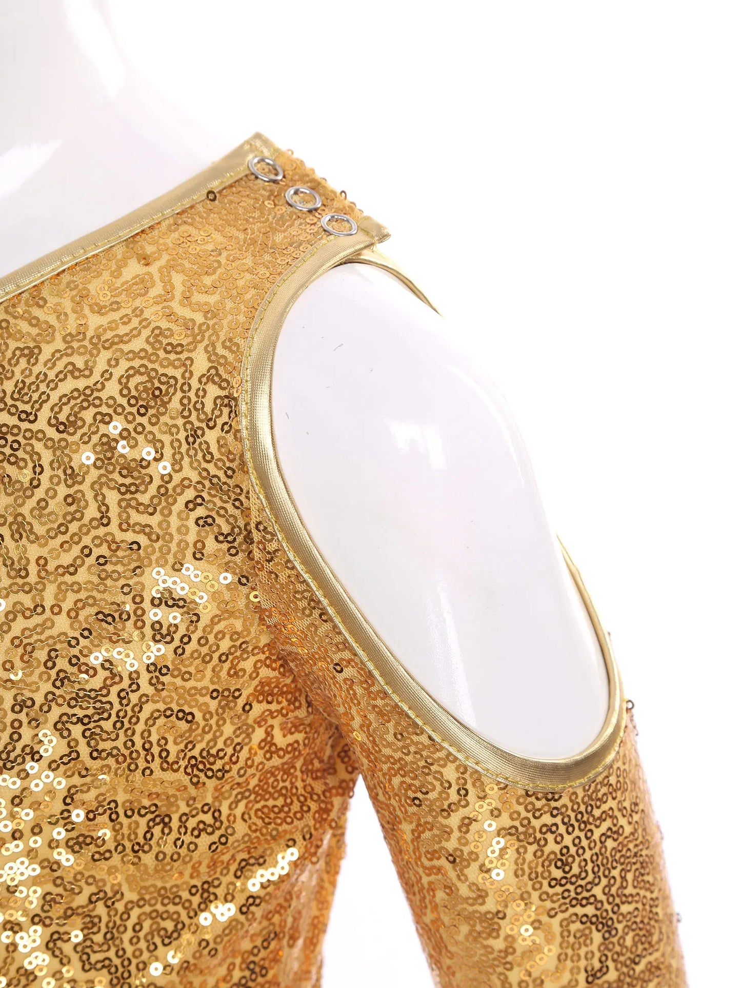 Children's One Shoulder Tassels Tops Streetwear Kids Girls Sequins Crop Top T-shirts Fashion Shiny Stage Performance Costume