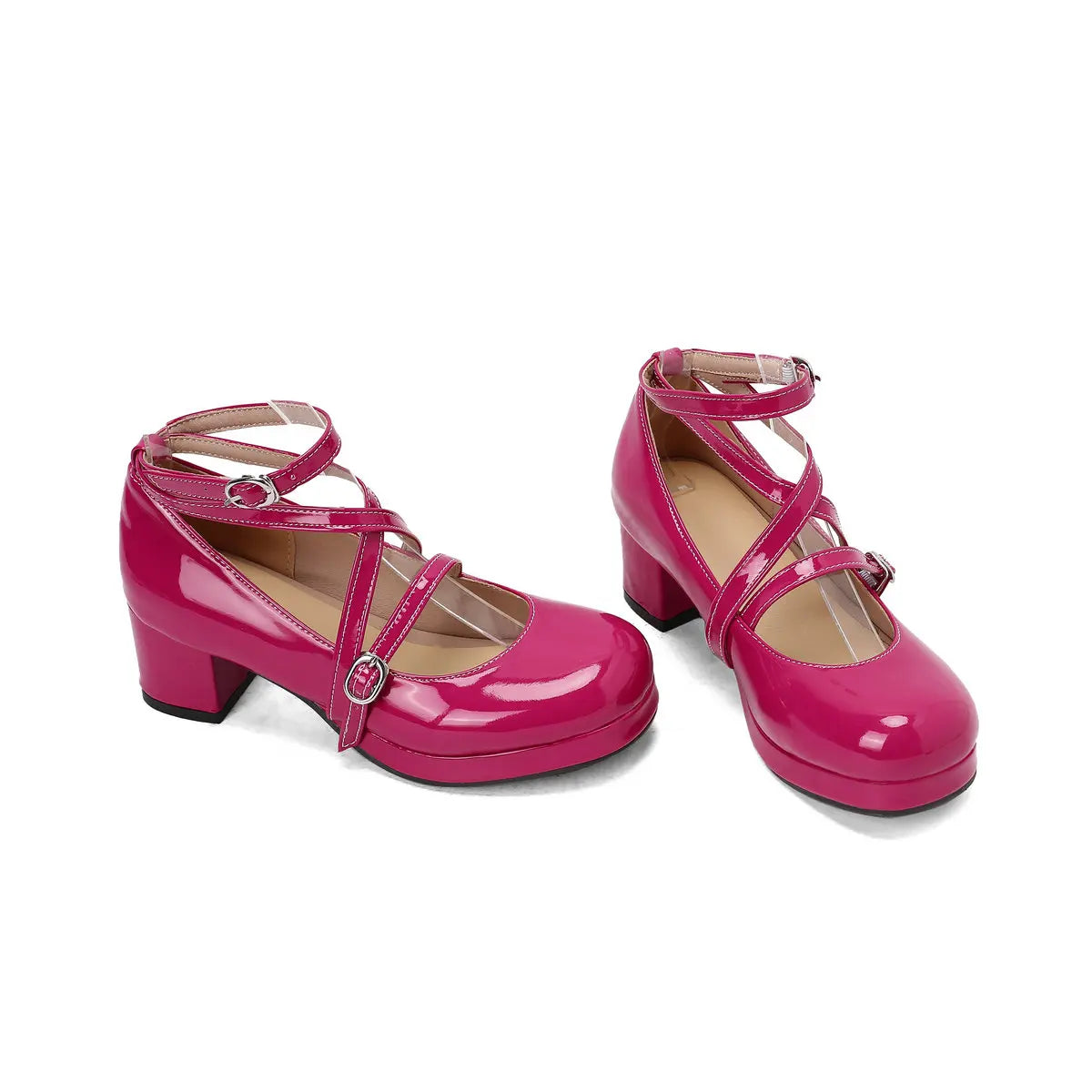 Japanese Lolita Party Shoes High Heels Ankle Strap Cross Dress Pumps Cosplay Costume Plus Size 31-50 Big Feet Wear Dropshipping
