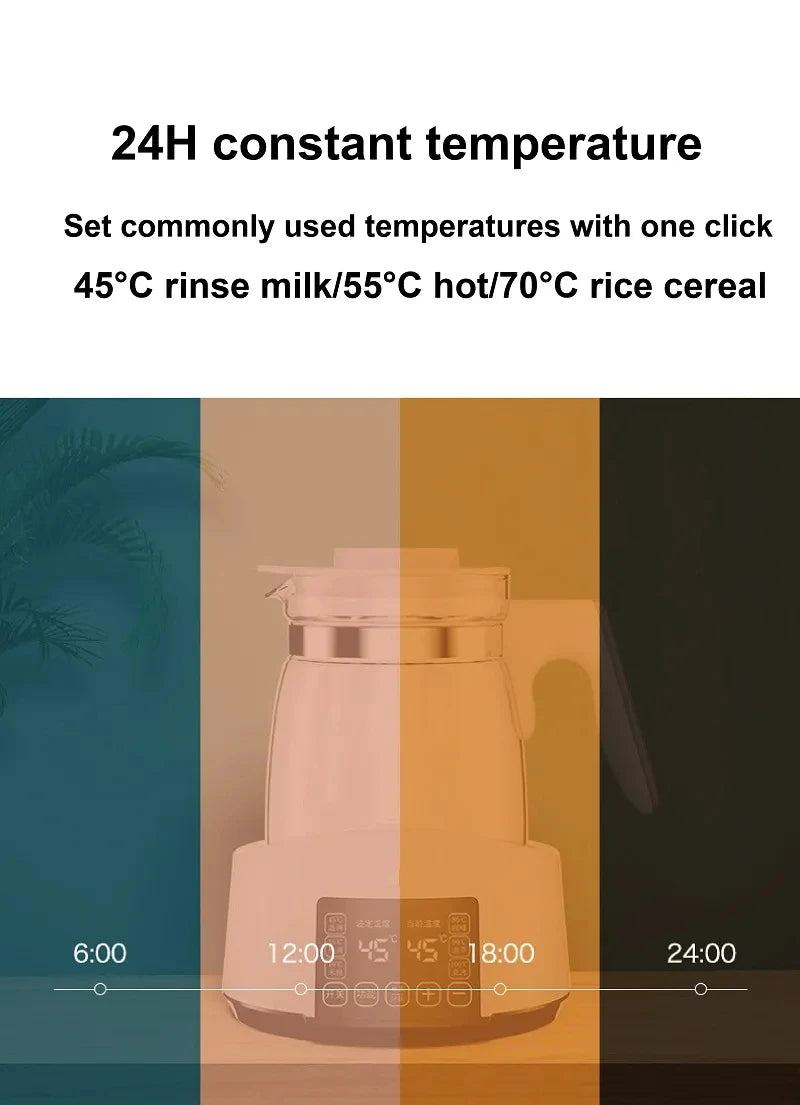 1.3L Electric Kettle Baby Thermostat Milk Warmer Home 24h Hot Water Kettle Multifunctional Glass Health Pot Teapot Kitchen Tools