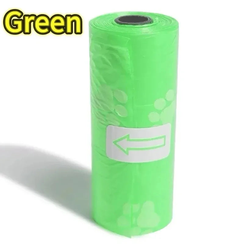 5/10/20/50rolls Random Color Cartoon Paw Graphic Dog Poop Bags Pet Poop Bags Leak-Proof Dog Waste Bags for Pet Supplies Tools
