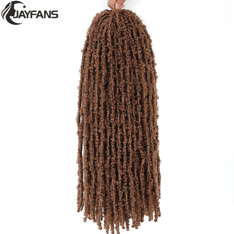 18 24 Inch Butterfly Locs Crochet Hair Extensions Synthetic Distressed Butterfly Soft Locs Crochet Braids Hair for Black Women