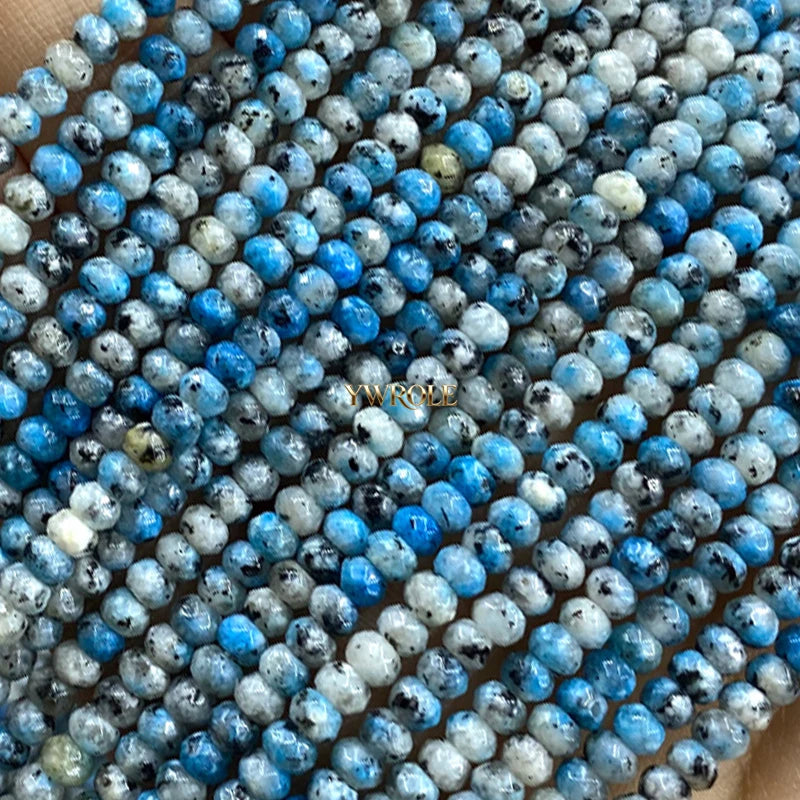 3x4mm Rondelle Faceted Natural Stone Chalcedony Tourmaline Color Loose Spacer Beads for Jewelry Making Diy Bracelet Accessories