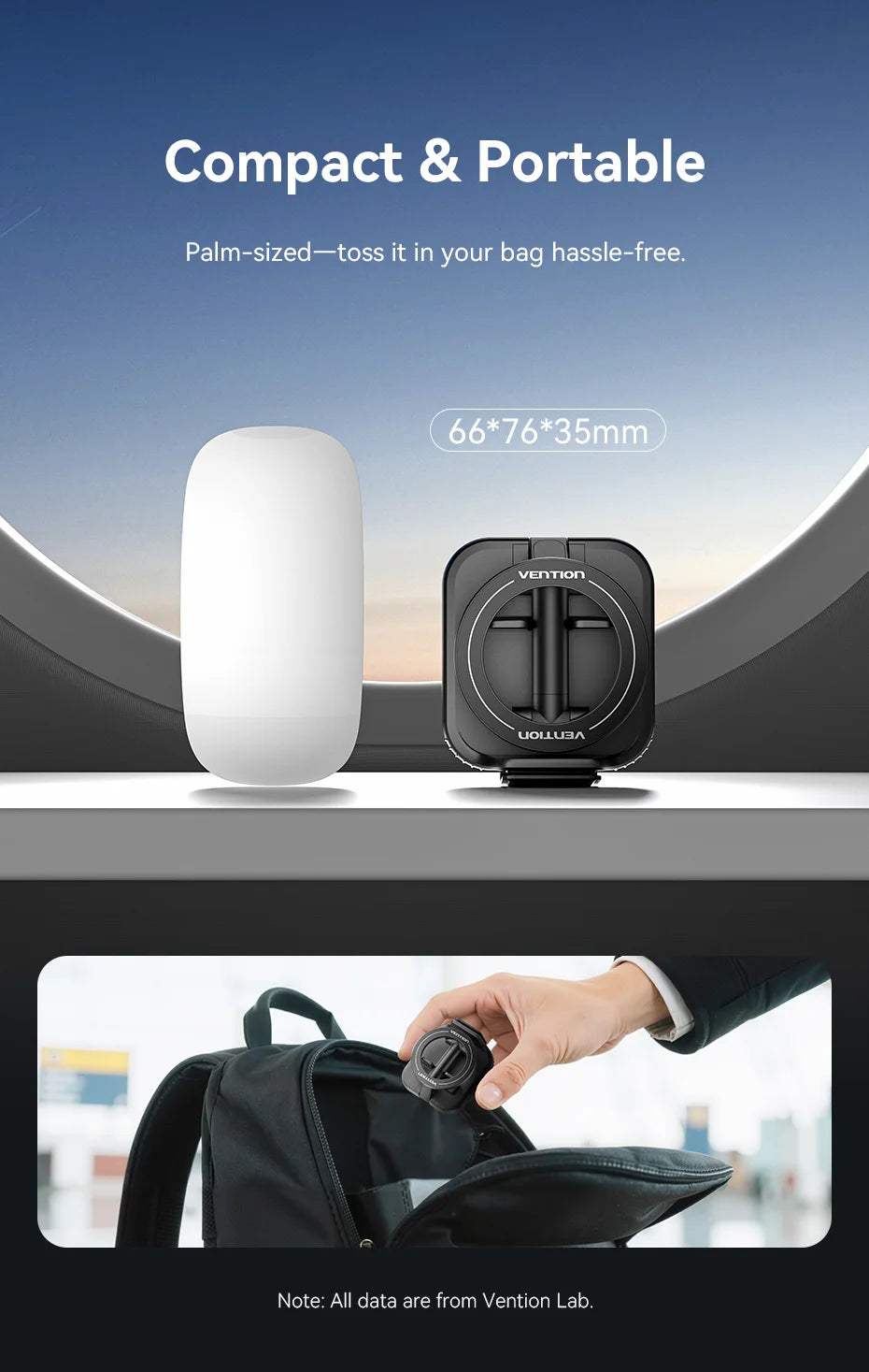 Vention Magnetic Phone Holder Desktop Hands-Free Detachable Airplane Car Travel Essentials Flexible Phone Mount For iPhone 17 16