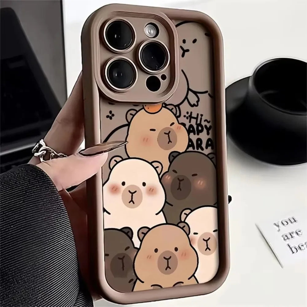 Cute Capybara Phone Case For Xiaomi Redmi Note 14 13 12s 12 11 10 9s 9 8 7 A5 Pro Plus 4G 5G Soft TPU Back Cover