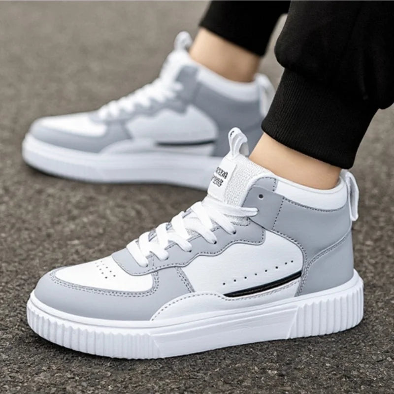 YRZL Casual Shoes for Men Sneakers Breathable PU Leather White Shoes Unisex Comfortable Walking Sport Shoes for Man
