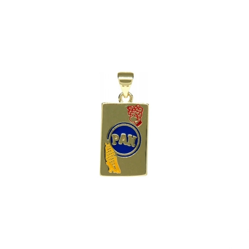 10Pcs Venezuela Charms Accessories Alphabet Letter Rectangle Pendant for Necklace Wholesale Metal Enamel Fashion Jewelry