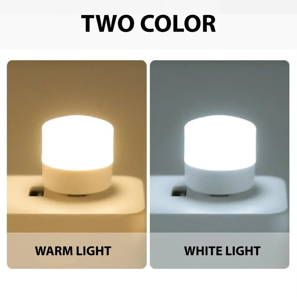 USB LED Night Light - Warm & White Dual Mode Eye-Friendly Compatible with Laptop Power Bank & USB Charger (2025 Edition)